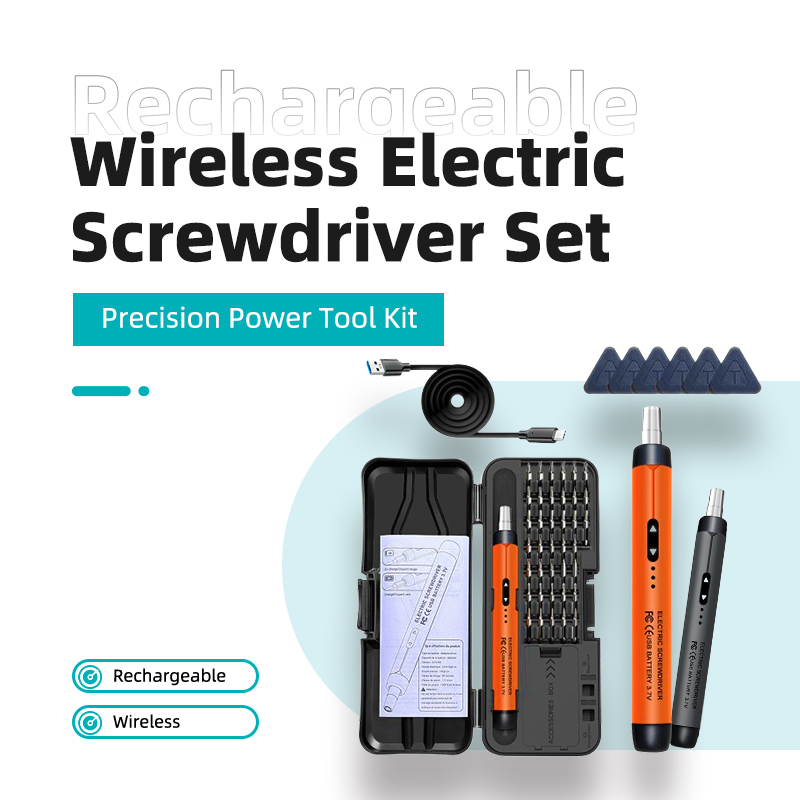 Electric Screwdriver Rechargeable Usb - Set Obeng Elektrik CRV, Peralatan Listrik