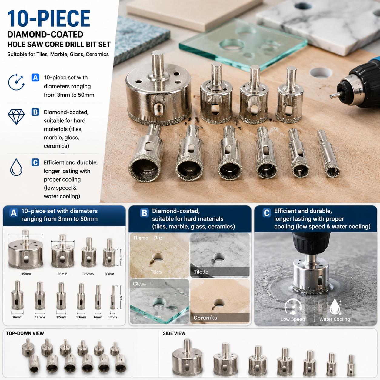 Set Mata Bor Berlapis Berlian  - Reciprocating Saw Attachment Drill ulasan dan harga