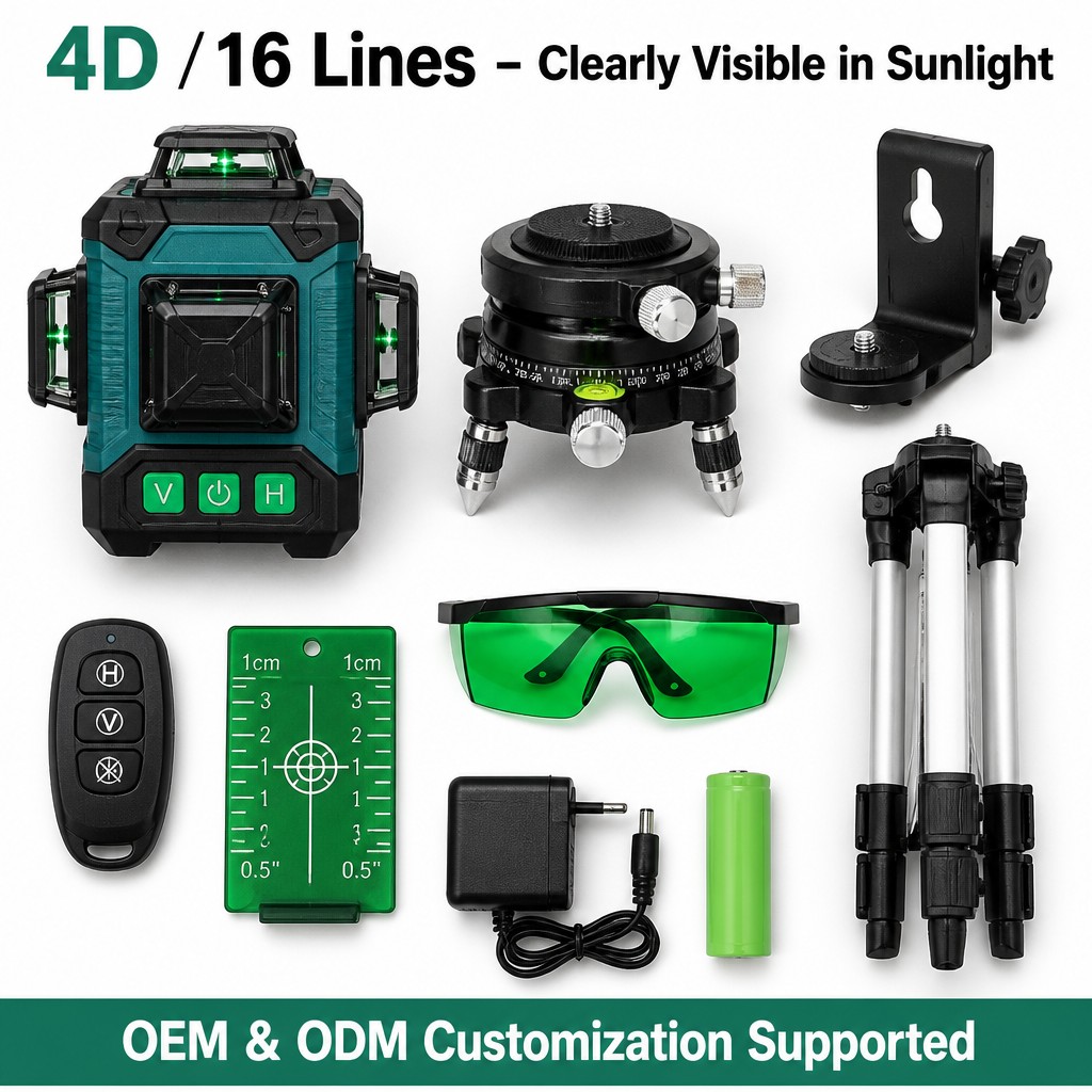 Alat Ukur Laser Hijau 4D 16 Ga - Laser Level 16 Lines 4D Green ulasan dan harga
